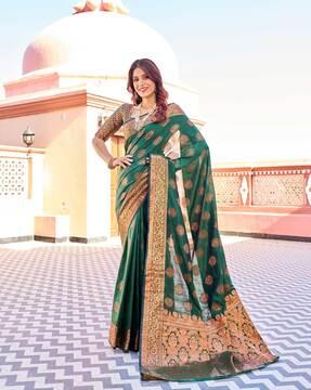 banarasi saree with contrast floral border