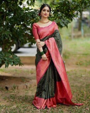 banarasi saree with floral woven border