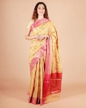 banarasi saree with floral woven motifs