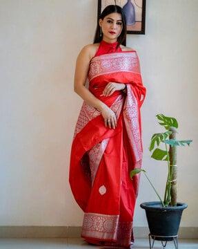 banarasi saree with floral woven motifs