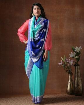 banarasi saree with paisley woven motifs