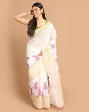 banarasi saree with tasseled pallu