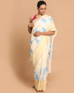 banarasi saree with tasseled pallu