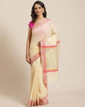 banarasi saree with tasselled pallu