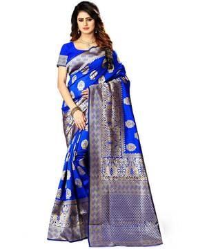 banarasi silk blend jacquard woven pattern saree