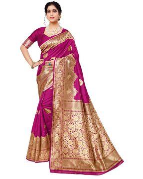 banarasi silk blend jacquard woven pattern saree