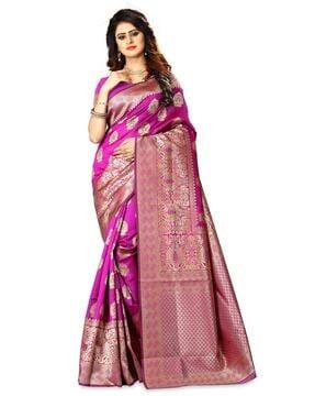 banarasi silk blend jacquard woven pattern saree