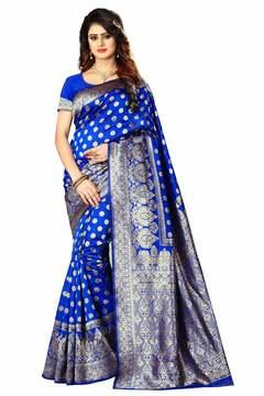 banarasi silk blend jacquard woven pattern saree