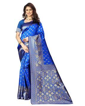 banarasi silk blend jacquard woven pattern saree
