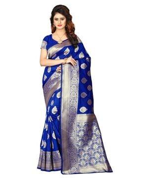 banarasi silk blend jacquard woven pattern saree