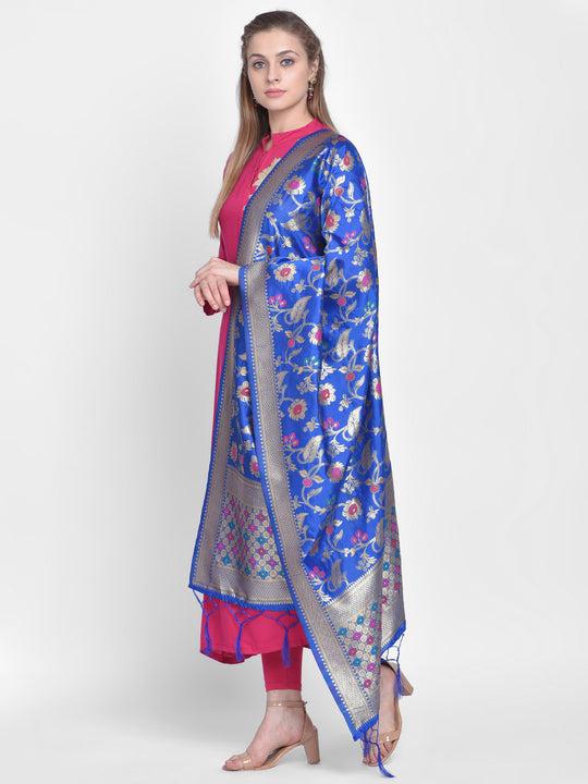 banarasi silk dupatta with floral jaal