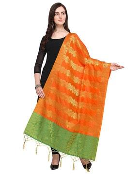 banarasi silk dupatta with tassels