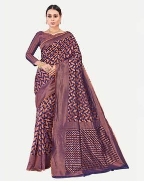 banarasi silk jaquard saree with zari border