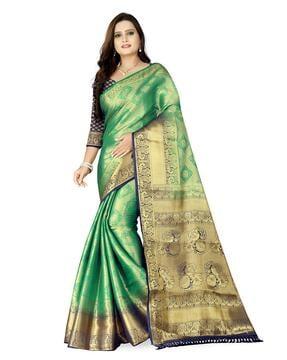 banarasi silk saree with contrast  border