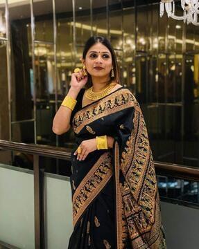banarasi silk saree with contrast  border