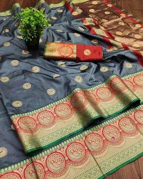 banarasi silk saree with contrast border