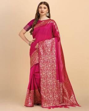 banarasi silk saree with tassels