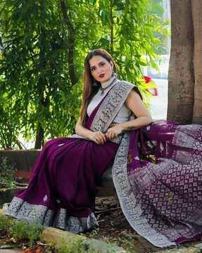 banarasi silk saree with tassels