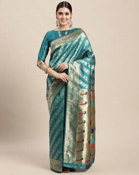 banarasi silk saree with woven motifs