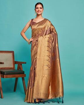 banarasi silk saree with woven motifs