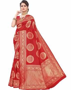 banarasi silk traditional saree with rich pallu