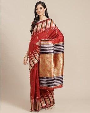 banarasi silk with zari woven motifs