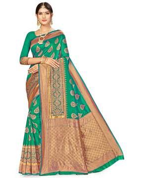 banarasi silk woven saree with blouse piece