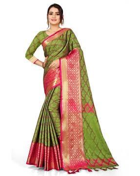 banarasi soft silk saree with zari border