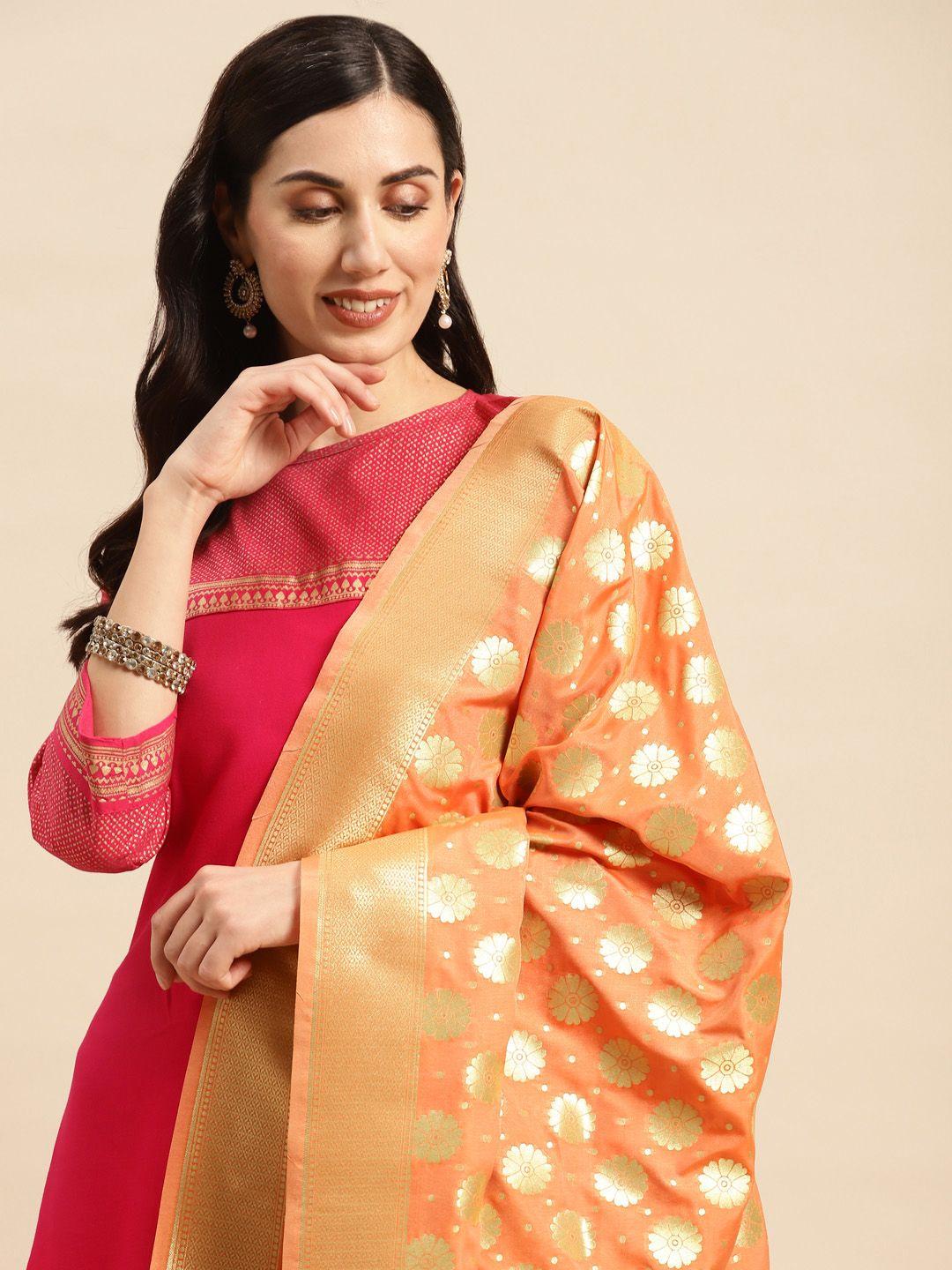 banarasi style ethnic motifs woven design dupatta with zari