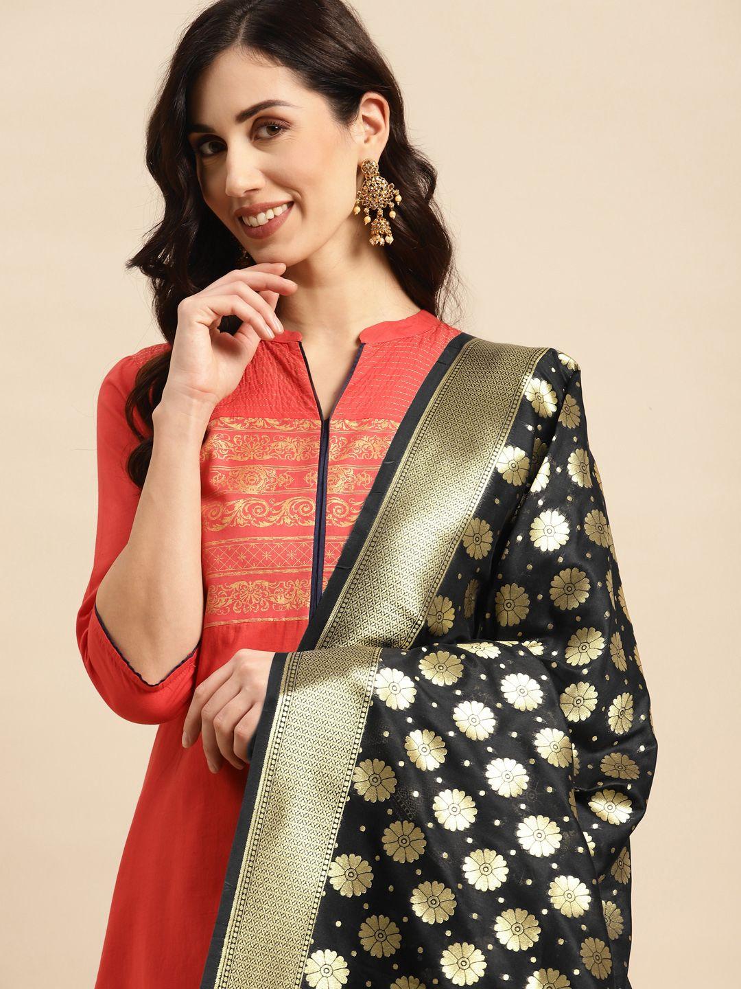 banarasi style ethnic motifs woven design dupatta with zari