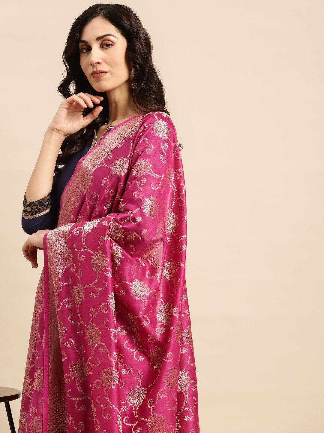 banarasi style ethnic motifs woven design dupatta with zari