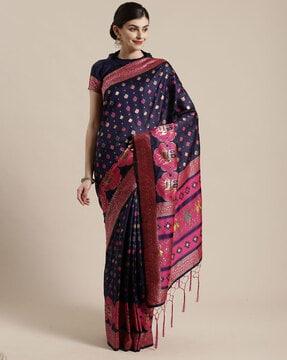 banarasi traditional saree with tassels