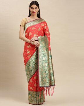 banarasi traditional saree with tassels