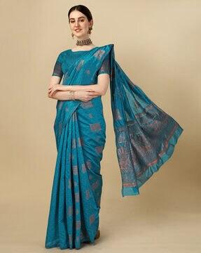 banarasi woven printed saree