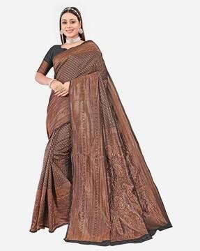 banarasi woven saree with contrast border