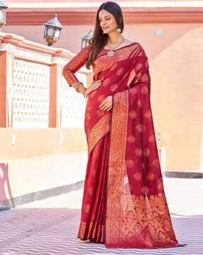 banarasi woven saree with zari border