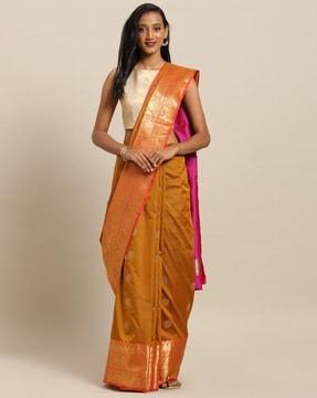 banarasi woven saree with zari border