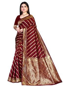 banarasi woven striped saree