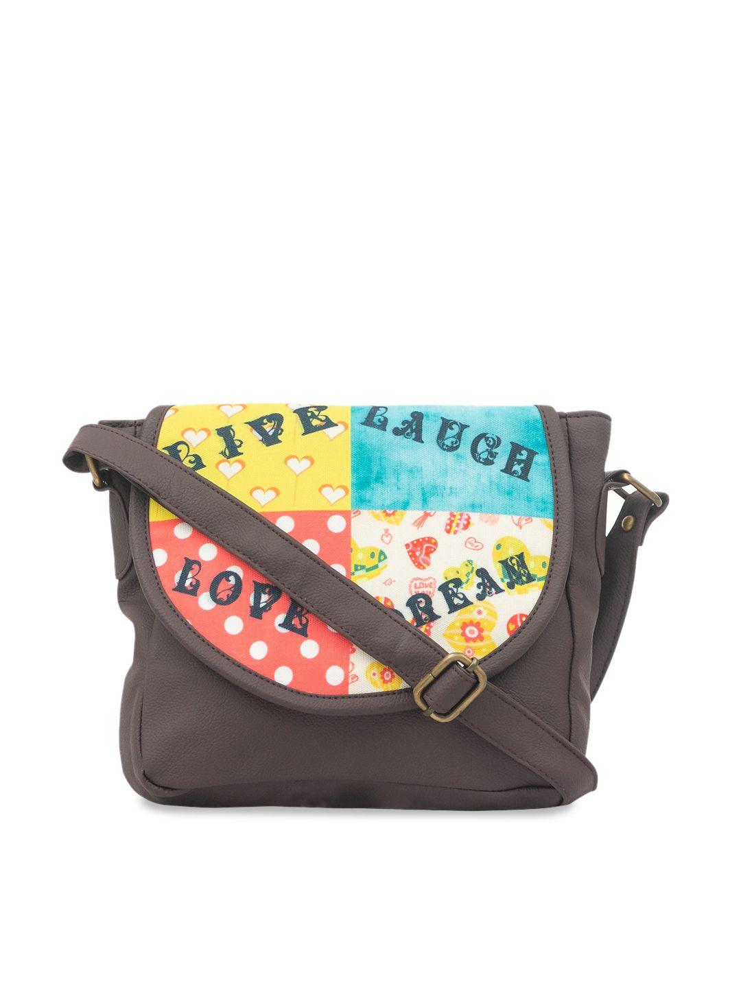 bandbox brown printed sling bag