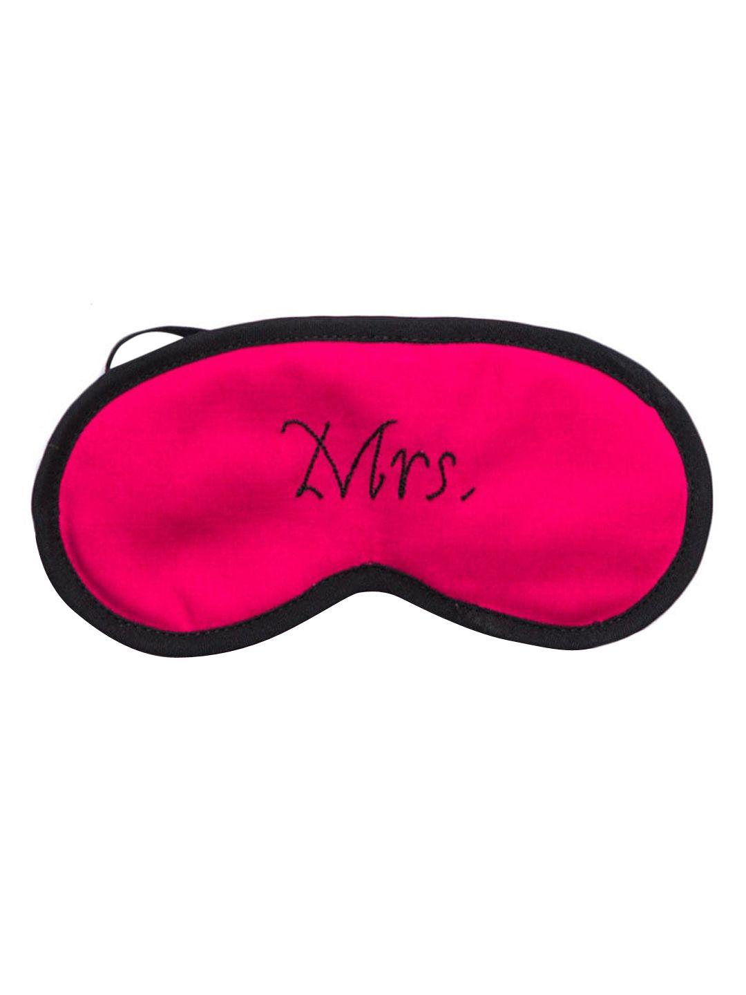 bandbox pink & black mrs. embroidered eye mask