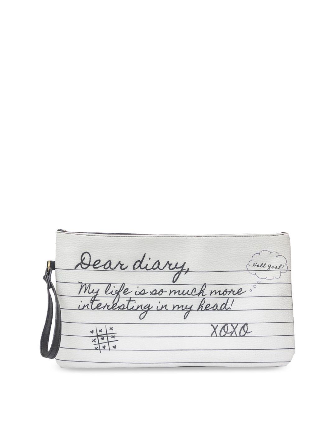 bandbox women white printed pu structured handheld bag