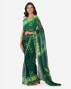 bandhani print chiffon saree