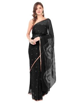 bandhani print chiffon saree