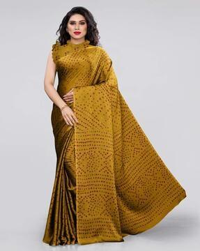 bandhani print chiffon saree