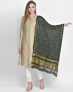 bandhani print crinkled dupatta