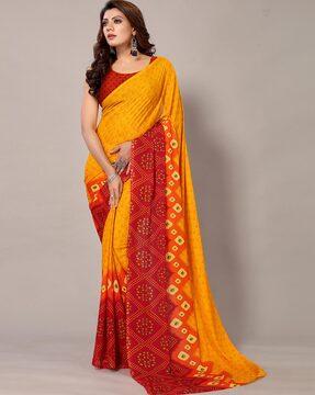 bandhani print georgette saree