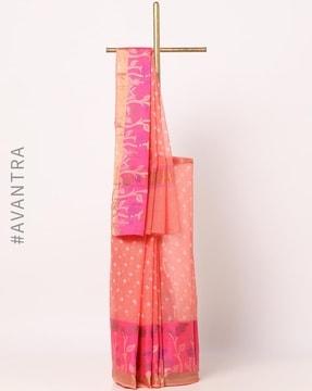 bandhani print pure silk cotton kota doria saree