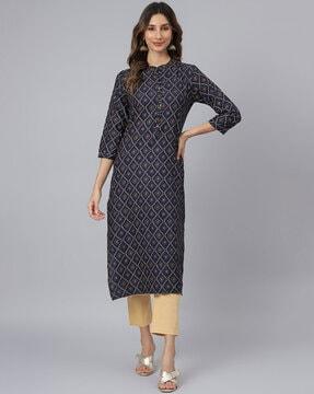 bandhani print straight kurta