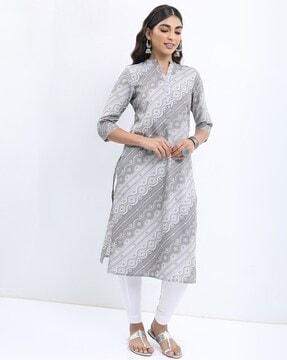 bandhani print straight kurta