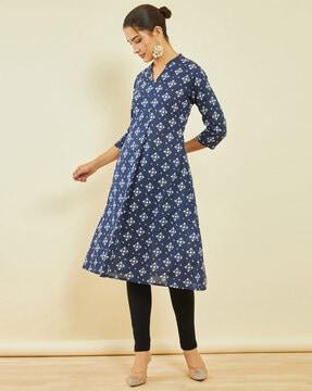 bandhani print straight kurta